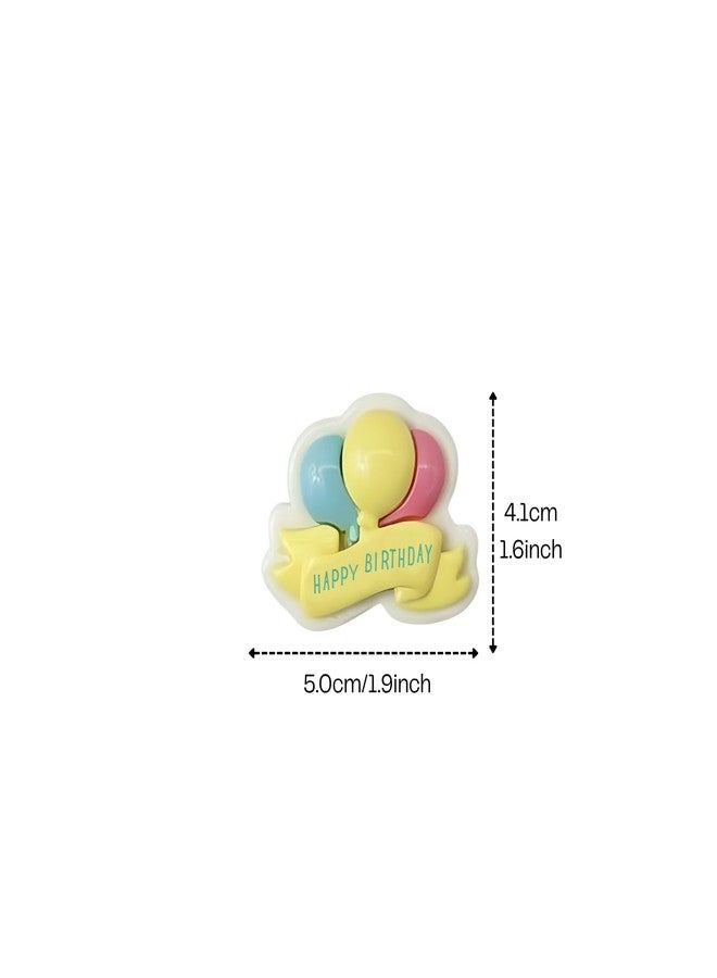 Ascension Cute “Happy Birthday” Resin Cake Topper - Mini Decorative Figurine with Balloons & Happy Birthday Ribbon | Adorable Birthday Cake Decoration for Kids, Party Supplies & Gift Use (Pack of 8) - Image 5